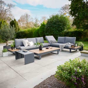 Easton Large Outdoor Corner Set With Sun Recliner