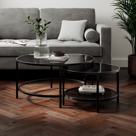 Sofia Glass Coffee Nest of Tables