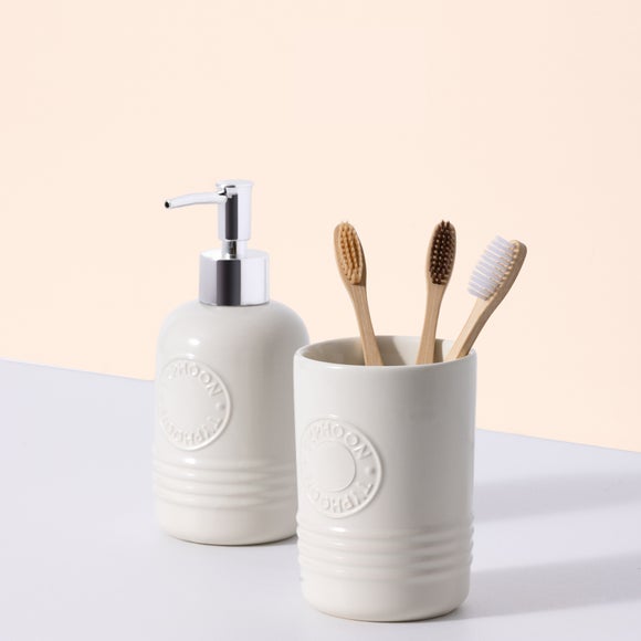 Typhoon Living Cream Soap Dispenser Tumbler Set