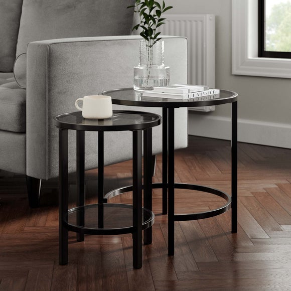 Click to view product details and reviews for Sofia Glass Nest Of Tables.