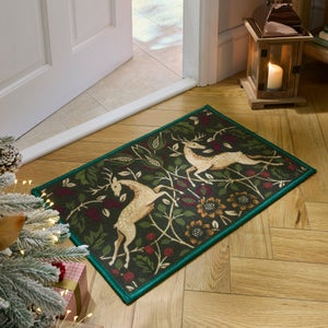 Heritage Deer Vintage Festive Washable Doormat
