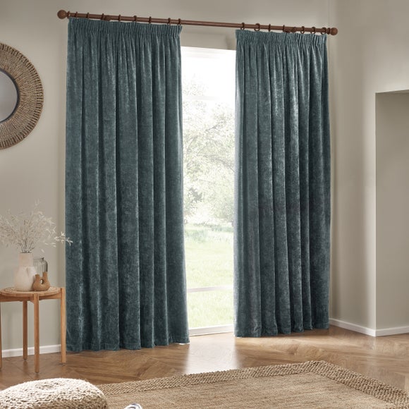 Photos - Curtains & Drapes Riviera Yard Heavy Chenille Pencil Pleat Curtains 