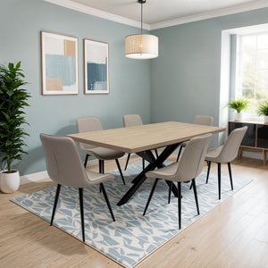 Dalton 4-6 Seater Large Extendable Dining Table- Brown