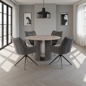 Bossini Round 4 Seater Dining Table- Grey