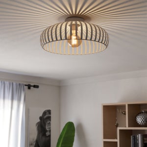 Eglo Mogano Scandi Caged Semi Flush Ceiling Light