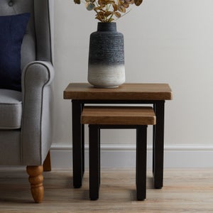 Freddie Nest Of Side Tables- Rustic Wood Effect