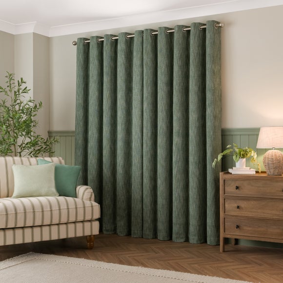 Ultimate Thermal Twill Eyelet Curtains Bottle Green undefined