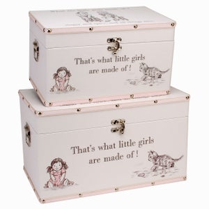Petit Cheri Set Of 2 Little Girls Storage Boxes