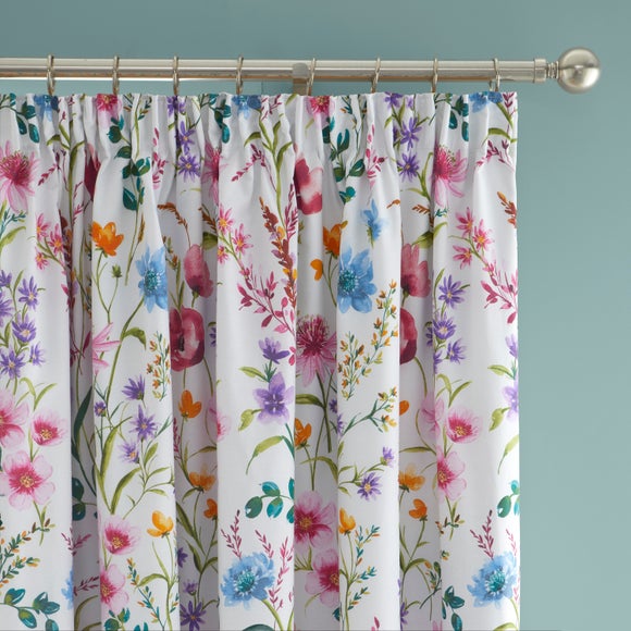Click to view product details and reviews for Foxley Ditsy Polycotton Blackout Pencil Pleat Curtains.