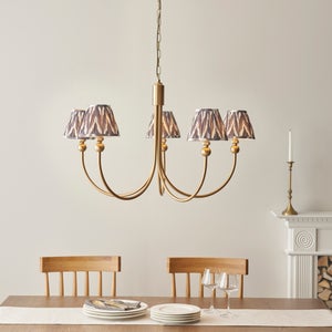 Vogue Javier 5 Light Adjustable Curve Pendant Light With Grey Zigzag Lamp Shades