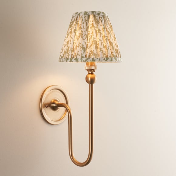 Click to view product details and reviews for Vogue Javier Mid Century Wall Light With Green Leaf Lamp Shade.