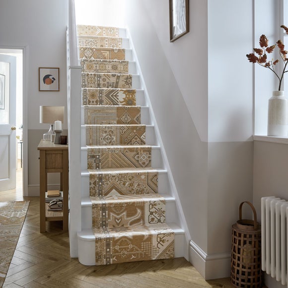 Traditional Patchwork Chenille Stair Runner
