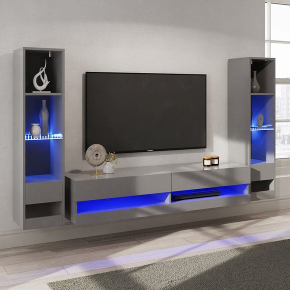 Click to view product details and reviews for Galicia Wide Tv Unit With Shelving For Tvs Up To 65.