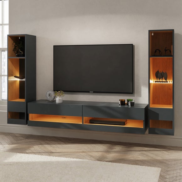 Click to view product details and reviews for Delta Wide Tv Unit With Shelving For Tvs Up To 65.