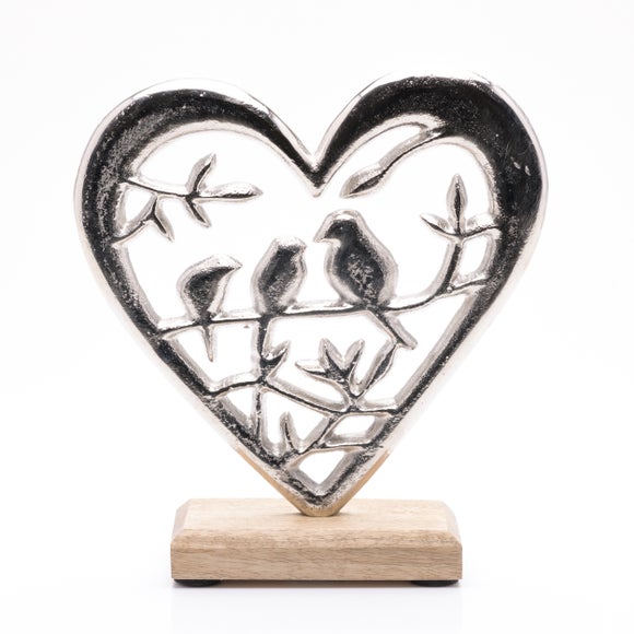 Hestia Love Birds Heart Metal Ornament