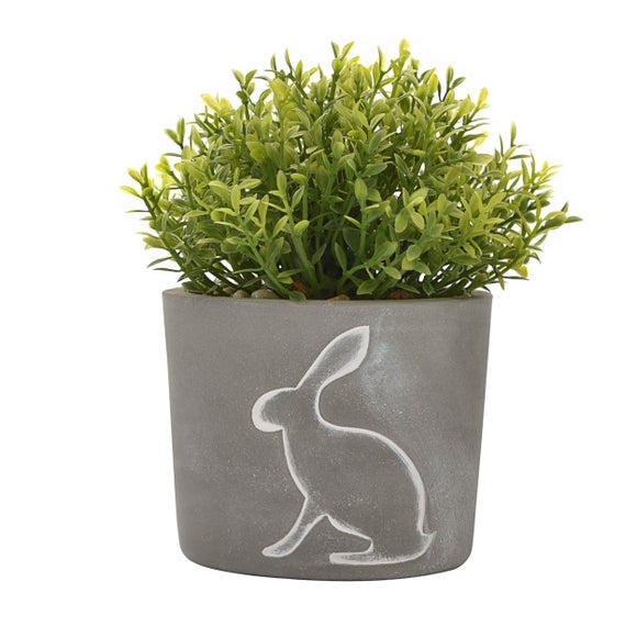 Hestia Artificial Plant In Hare Silhouette Plant Pot