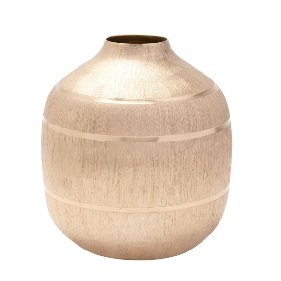 Hestia Aluminium Round Gold Vase