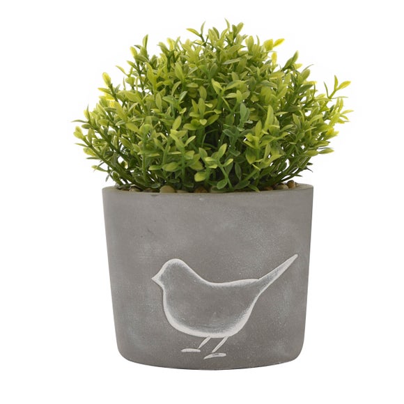 Hestia Artificial Plant In Bird Silhouette Plant Pot