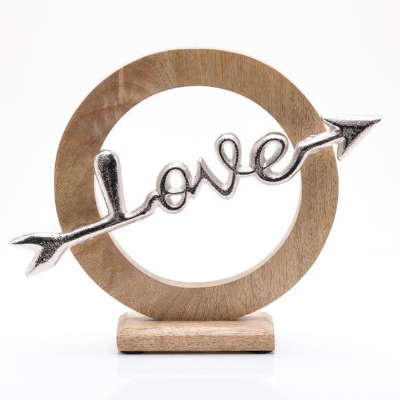 Hestia Love Arrow Wood And Metal Ornament