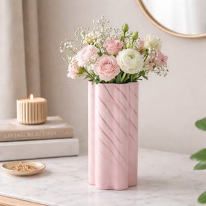 Hestia Pink Swirl Glass Vase