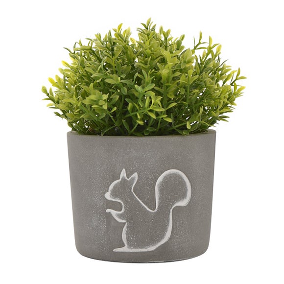 Hestia Artificial Plant In Squirrel Silhouette Plant Pot