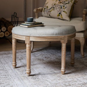Voyage Maison Claudette Linen Footstool