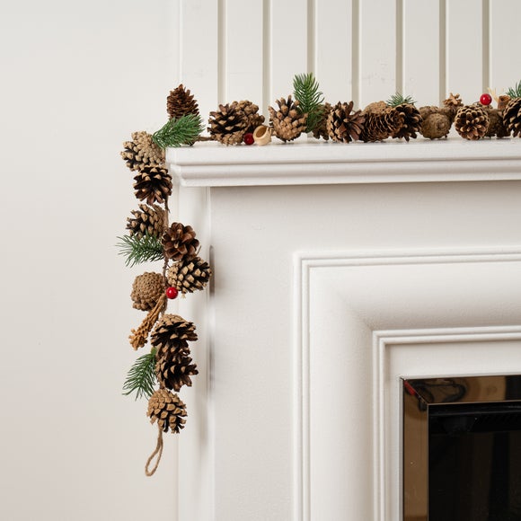 Click to view product details and reviews for 160cm Artificial Garland With Pine Cones Red Berries.