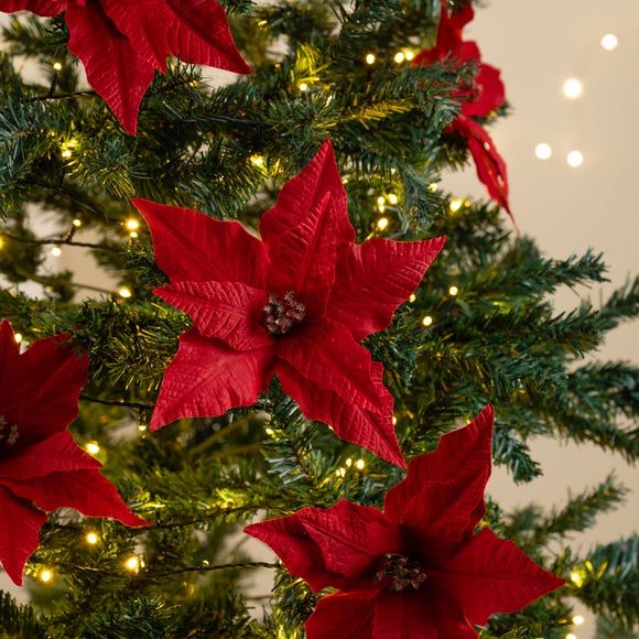 Set of 6 Poinsettia Clip Decorations