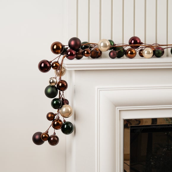 Click to view product details and reviews for 6ft Green Bronze Bauble Garland.