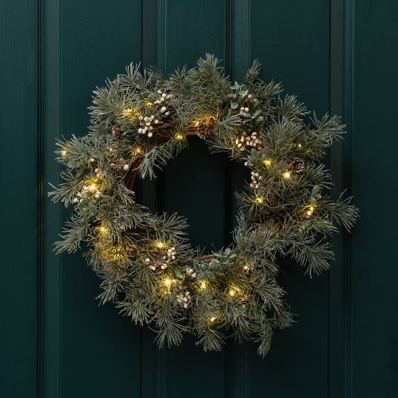 Click to view product details and reviews for Artificial Natural Feel Light Up Wreath.