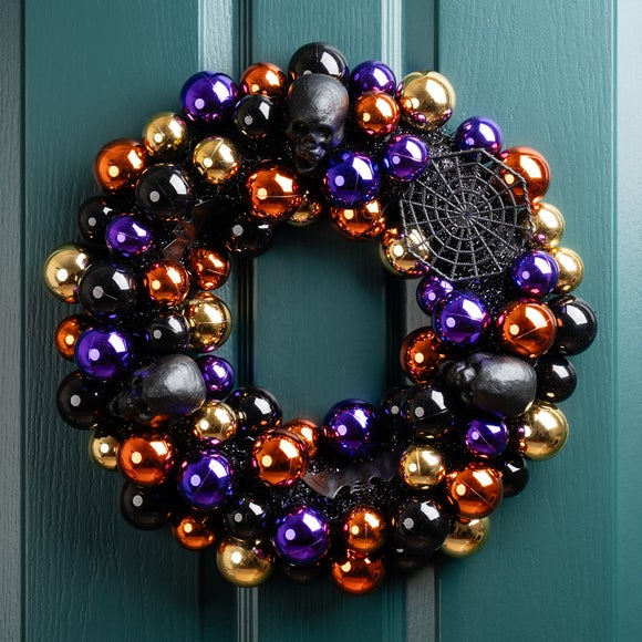 Click to view product details and reviews for 45cm Halloween Bauble Wreath.