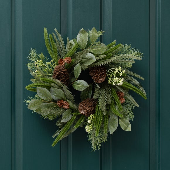 Click to view product details and reviews for Artificial Pine Eucalyptus Pinecone Wreath. Click to view product details and reviews for Artificial Pine Eucalyptus Pinecone Wreath.