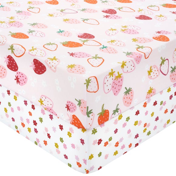 Click to view product details and reviews for Pack Of 2 Strawberries Fitted Sheets.