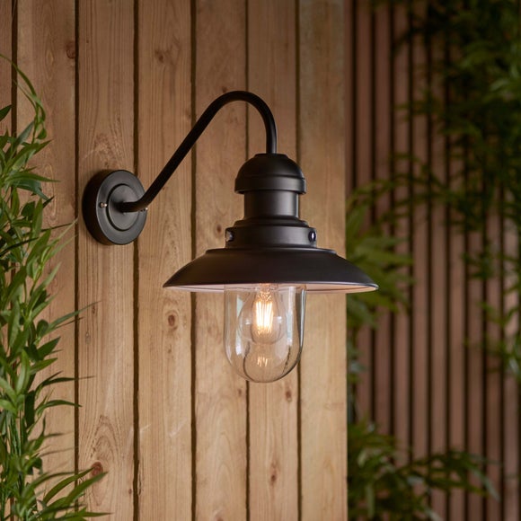 Return Vogue Preston Curved Outdoor Wall Light Matt Black