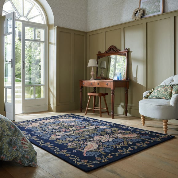 William Morris At Home Strawberry Thief Wool Rug