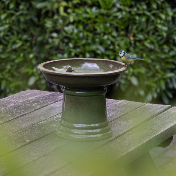 View Fallen Fruits Small Terracotta Birdbath On Pedestal View Fallen Fruits Small Terracotta Birdbath On Pedestal