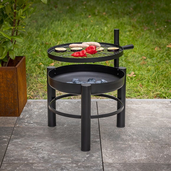 Fallen Fruits Fire Bowl with Raised Bbq Grid