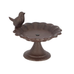 Fallen Fruits Cast Iron Bird Bath With Bird