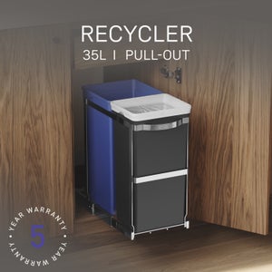Simplehuman 20l 15l Stainless Steel Pullout Recycling Bin
