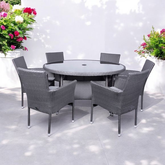 Amir Malaga 6 Seater Outdoor Stacking Dining Set