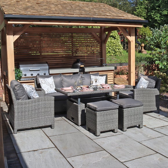 Amir Paris 7 Seater Deluxe Outdoor Sofa And Dining Set