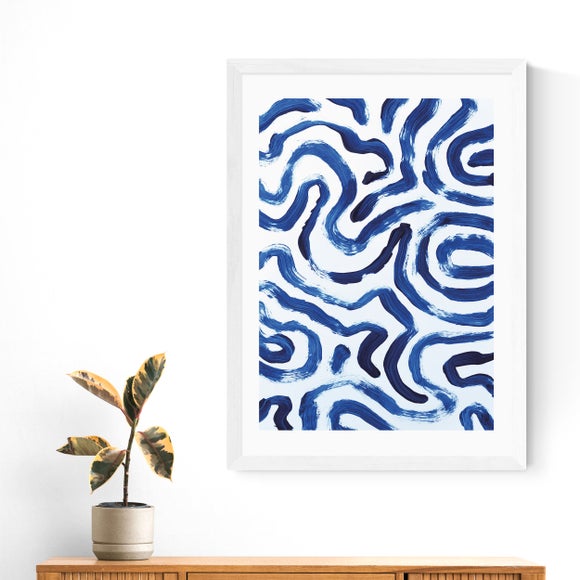 East End Prints Blue Minimal by Dan Hobday Print