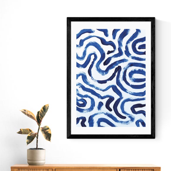 East End Prints Blue Minimal by Dan Hobday Print