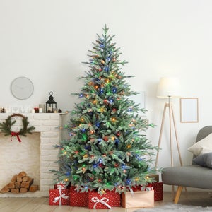 7ft Pre-lit Multicoloured Led Baytown Fir Christmas Tree