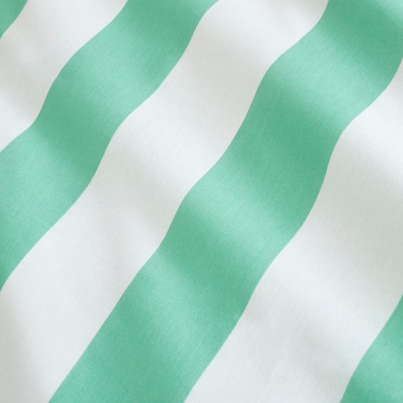 Emmy Frilled Stripe 100% Cotton Duvet Cover & Pillowcase Set Green undefined