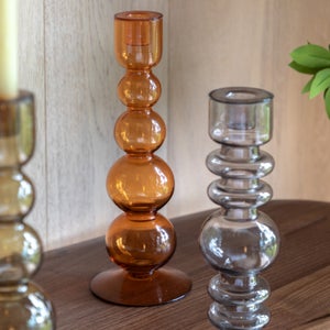 Cedar & Sage Villena Glass Taper Candlestick Holder
