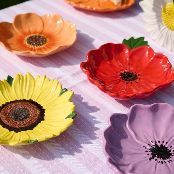 The Cottage Garden Set of 4 Bright Flower Plates