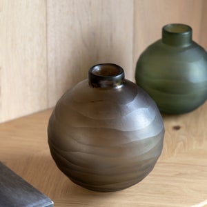 Cedar & Sage Bevelled Glass Globe Vase