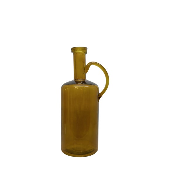 Cedar & Sage Hand Blown Glass Bottle Amber Vase