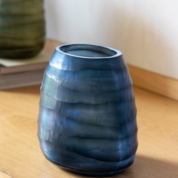 Cedar & Sage Sintra Hand Blown Carved Glass Vase